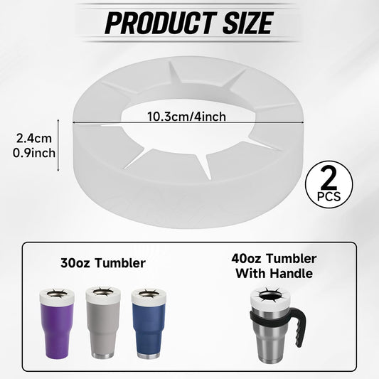 Silicone Ring for 30 & 40 oz Stainless Steel Tumbler,Reusable Iced Coffee Cup Ring,Durable Drink Sleeve for V1258-DP02-B-1544