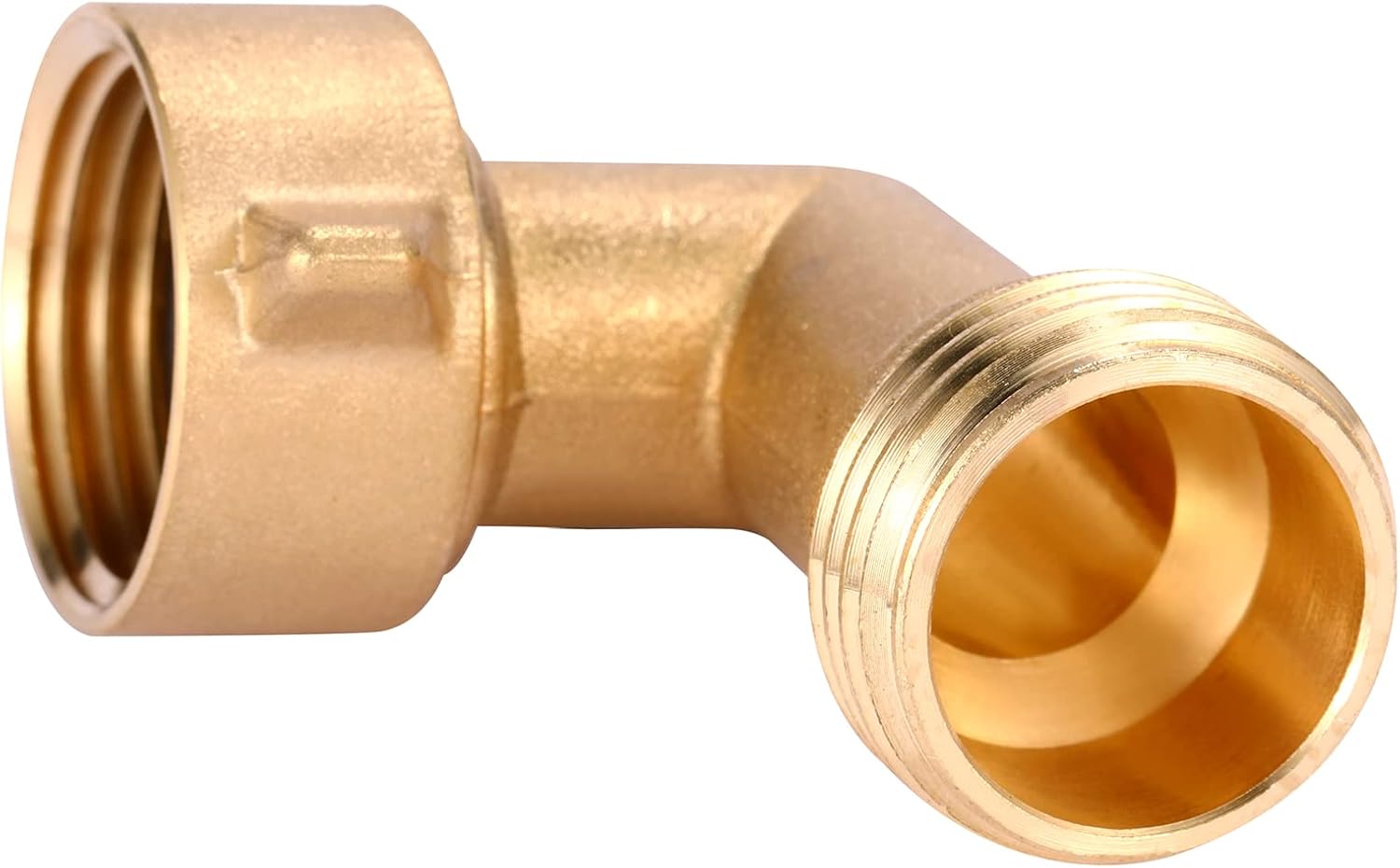 2 Pack Garden Hose Elbow Connector 90 Degree, 3/4" Heavy Duty Brass Adapter With 4 O-rings, Solid Brass V1258-DP02-B-156