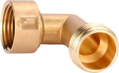 2 Pack Garden Hose Elbow Connector 90 Degree, 3/4" Heavy Duty Brass Adapter With 4 O-rings, Solid Brass V1258-DP02-B-156