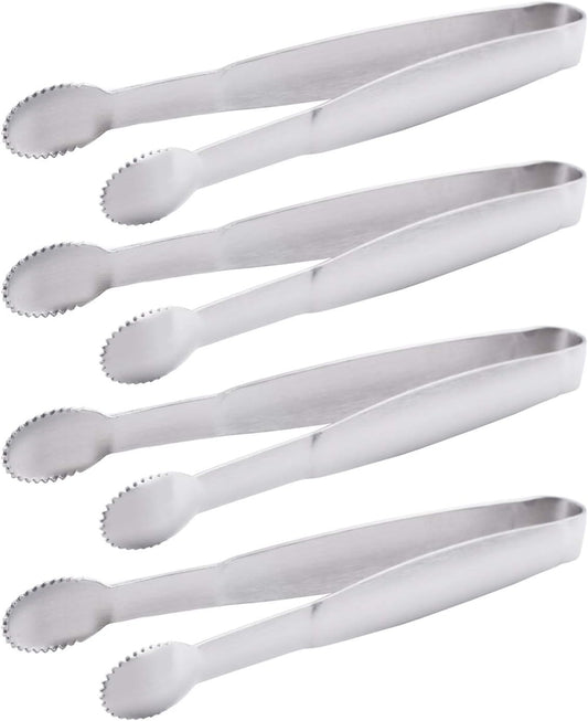 5" Mini Serving Tongs Set, Tiny Stainless Steel Small Tongs for Appetizers, Tea Party, Coffee Bar, Desserts, V1258-DP02-B-1560