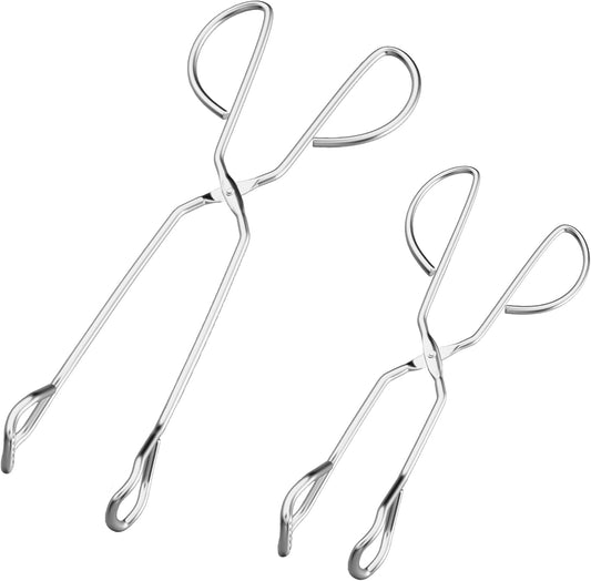 Stainless Steel Kitchen Scissor Tongs Set, 2-Piece (10/13 Inch) for Cooking, Grilling, Serving, and Barbecue V1258-DP02-B-1561
