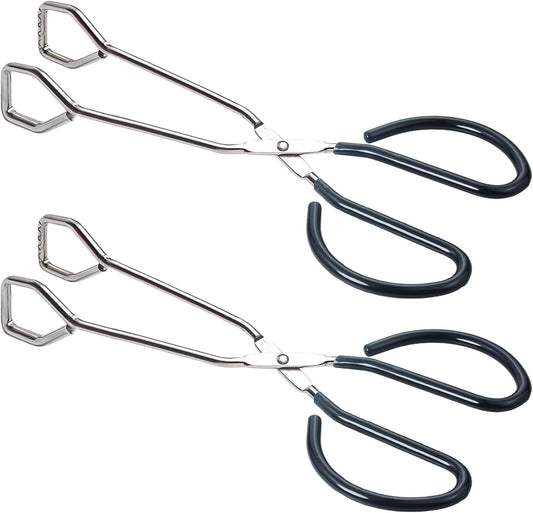 10-Inch Heavy Duty Stainless Steel Kitchen Scissor Tongs, Set of 2 V1258-DP02-B-1563