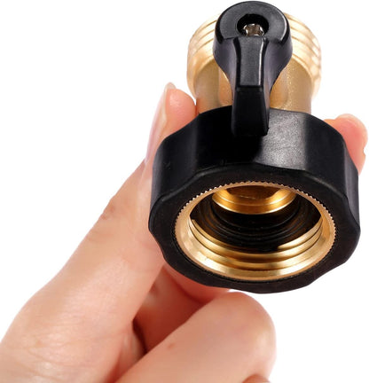 Water Hose Shut Off Valve, 2 Pack Heavy Duty 3/4 Inch Solid Brass Garden Hose Connector V1258-DP02-B-157
