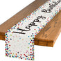 Polka Dot Beige Happy Birthday Table Runner, Seasonal Kitchen Dining Table Decoration for Home Party Decor V1258-DP02-B-1571