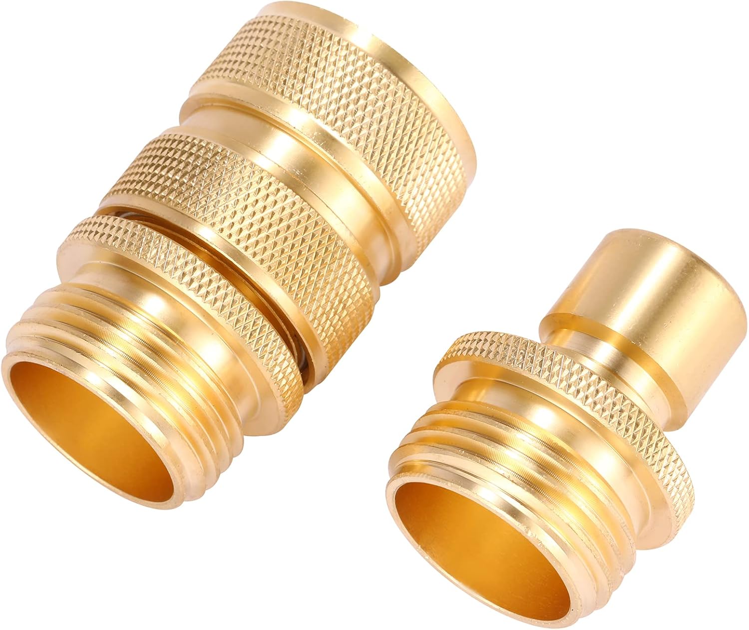 3/4 Inch Brass Garden Hose Fitting Quick Connector Male and Female Set, 2 Set V1258-DP02-B-158