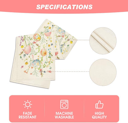 Wild Flowers Eggs Easter Table Runner,Seasonal Spring Floral Kitchen Dining Table Decoration for Home Party V1258-DP02-B-1582