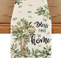 Cross Olive Leaves Spring Table Runner,Seasonal Summer Easter Kitchen Dining Table Decoration for Home Party V1258-DP02-B-1588