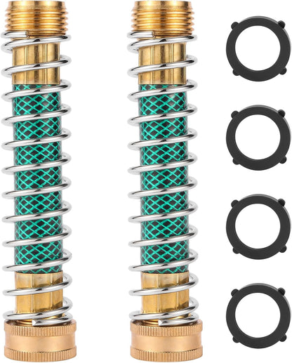 Garden Hose Extension Adapter, Hose Kink Protector with Coil Spring, 2 Pack V1258-DP02-B-159