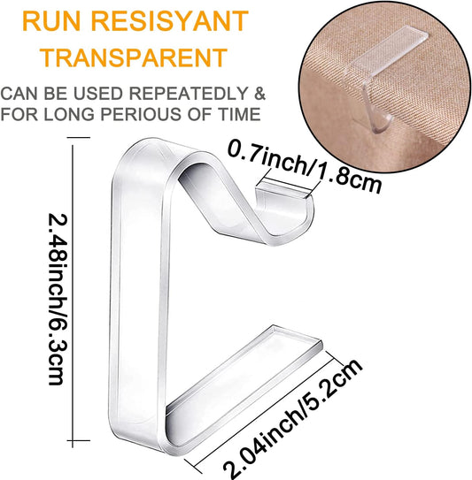 24 Pieces Transparent Clear Tablecloth Clips, Plastic Table Cloth Clips, Windproof Table Cover Holder Clamps, V1258-DP02-B-16