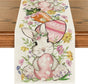 Bunny Rabbit Egg Flower Easter Table Runner, Seasonal Spring Kitchen Dining Table Decoration for Home Party V1258-DP02-B-1605