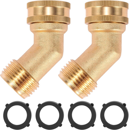 45 Degree Garden Hose Elbow, Eliminates Stress and Strain On RV Water Intake Hose Fittings, 3/4" GHT and V1258-DP02-B-161