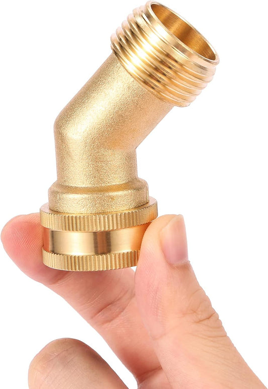 45 Degree Garden Hose Elbow, Eliminates Stress and Strain On RV Water Intake Hose Fittings, 3/4" GHT and V1258-DP02-B-161