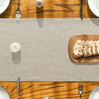 Light Brown Table Runner, Seasonal Fall Washable Kitchen Dining Table Decoration for Home Party Decor 13x72 V1258-DP02-B-1611