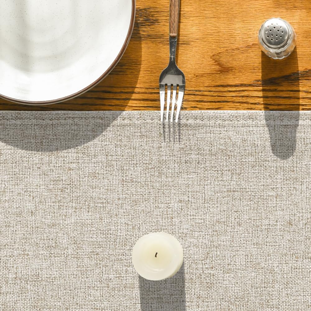 Light Brown Table Runner, Seasonal Fall Washable Kitchen Dining Table Decoration for Home Party Decor 13x72 V1258-DP02-B-1611