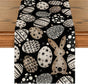 Bunny Rabbit Eggs Flowers Easter Table Runner, Seasonal Spring Kitchen Dining Table Decoration for Home Party V1258-DP02-B-1624