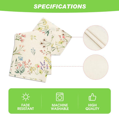 Flowers Floral Summer Table Runner, Seasonal Spring Fall Kitchen Dining Table Decoration for Home Party 13x72 V1258-DP02-B-1625