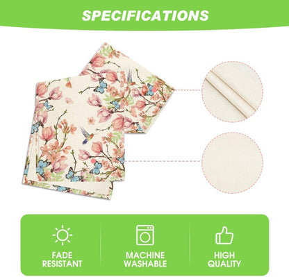 Flowers Bird Butterfly Spring Table Runner, Seasonal Kitchen Dining Table Decoration for Home Party Decor V1258-DP02-B-1638