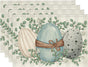 Eucalyptus Eggs Easter Placemats Set of 4, 12x18 Inch Spring Seasonal Table Mats for Party Kitchen Dining V1258-DP02-B-1640