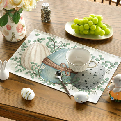 Eucalyptus Eggs Easter Placemats Set of 4, 12x18 Inch Spring Seasonal Table Mats for Party Kitchen Dining V1258-DP02-B-1640