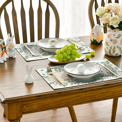 Eucalyptus Eggs Easter Placemats Set of 4, 12x18 Inch Spring Seasonal Table Mats for Party Kitchen Dining V1258-DP02-B-1640