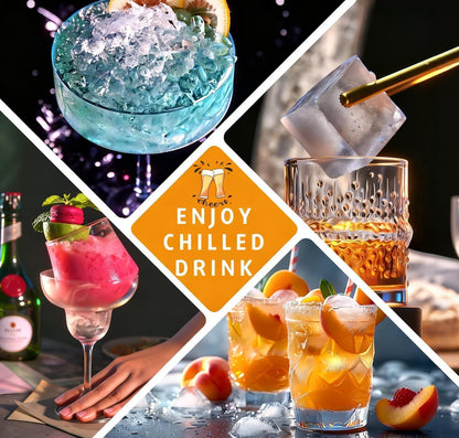 2-Pack Large Ice Cube Trays for Whiskey, Stackable & Easy-Release Silicone Square 2-inch Ice Cube Maker Mold V1258-DP02-B-165