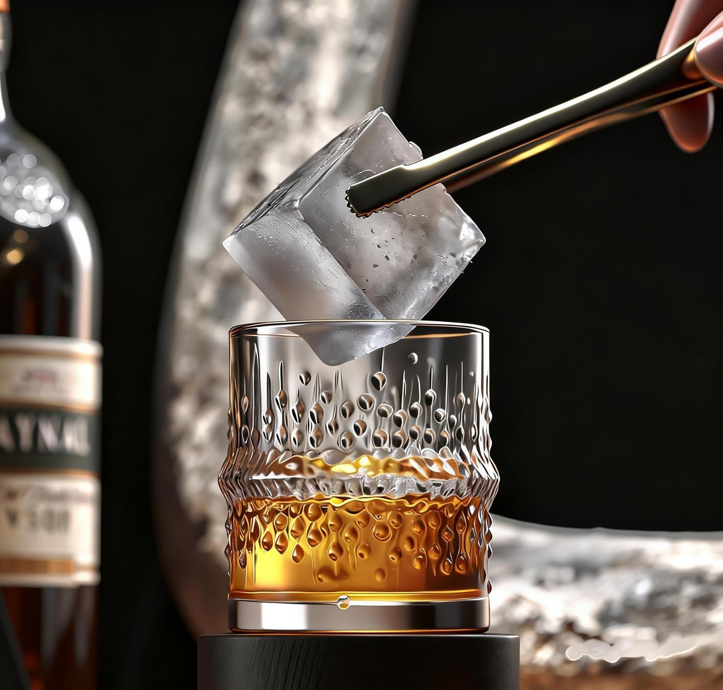 2-Pack Large Ice Cube Trays for Whiskey, Stackable & Easy-Release Silicone Square 2-inch Ice Cube Maker Mold V1258-DP02-B-165