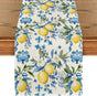 Blue Lemon Iris Summer Table Runner, Seasonal Spring Kitchen Dining Table Decor for Home Party Decor 13x72 V1258-DP02-B-1665