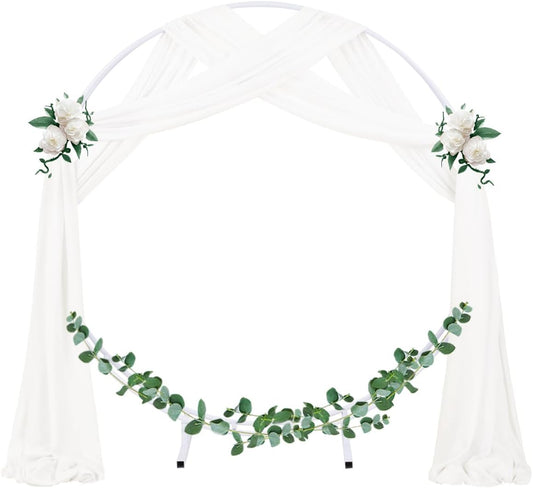 Wedding Arch Draping Fabric 1 Panel 29" x 19Ft Ivory Sheer Chiffon Curtain Drapes 6 Yards for Wedding V1258-DP02-B-1703