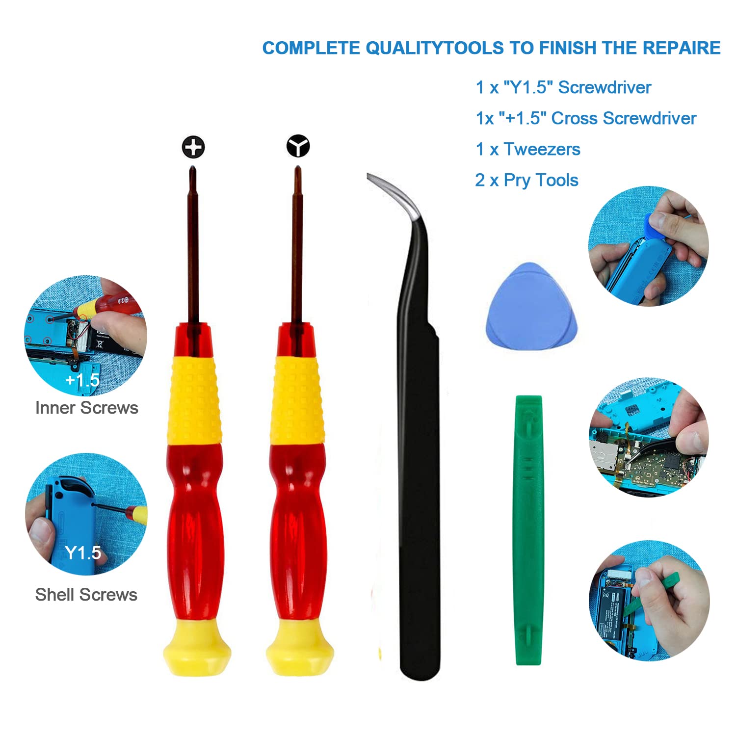 2-Pack Replacement Joystick Analog Thumb Stick Repair Kit for Nintendo Switch / Switch OLED Model / Switch V1258-DP02-B-172