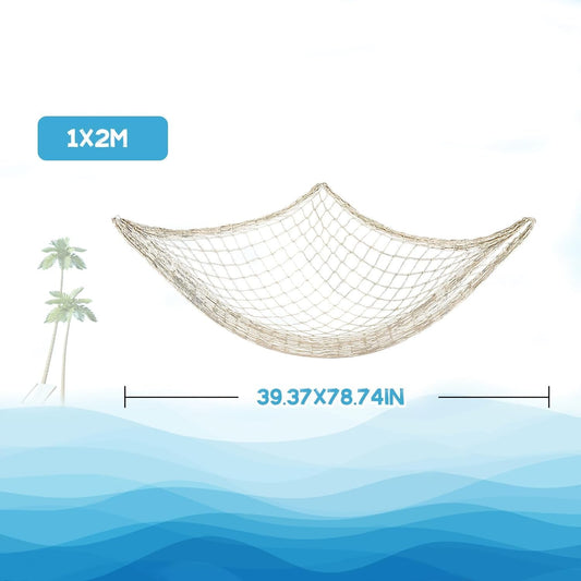Fish Net Decorations for Party - 2PCS 39.37 * 78.74 in Fishing Net Decoration Netting for Wall Photo Hanging V1258-DP02-B-1735