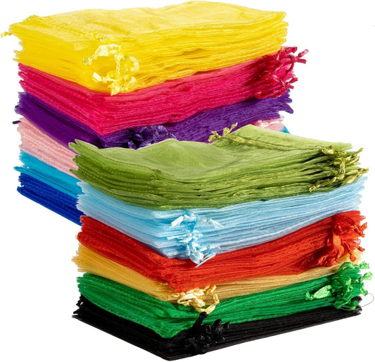 120PCS Organza Bags 4''x6'' - Muticolor Small Sachet Jewelry Gift Favor Bags Drawstring Mesh Bags Gifts V1258-DP02-B-1736