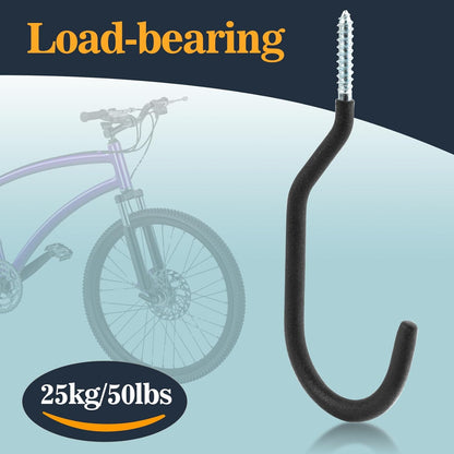 10 Heavy Duty Wall Mount Storage J Hooks - Bicycle & Ladder Hangers, Garden Yard Tools Organizer V1258-DP02-B-1738