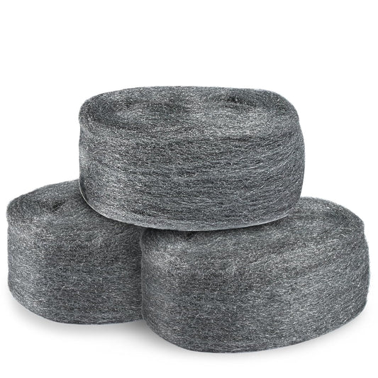 Steel Wool 0000 15oz(30ft) - 0000 Steel Wool for Glass Fine Steel Pads for Chrome or Wood Polishing Weep Hole V1258-DP02-B-1740