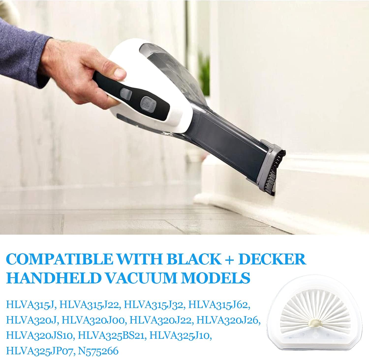 VLPF10 Filter Replacement Compatible with Black and Decker Dustbuster Hand Vacuum Replace Model # HLVA315J V1258-DP02-B-1742