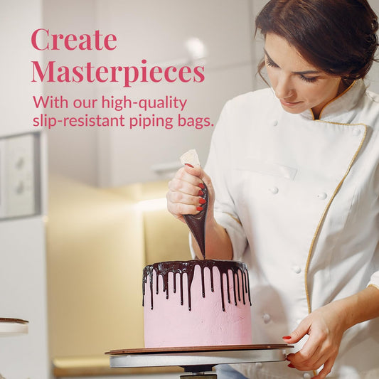 Set of 200 - Anti Burst Piping Bags 12 Inch - Tipless Icing Bags - Durable Frosting Piping Bag Tools - Pastry V1258-DP02-B-1745