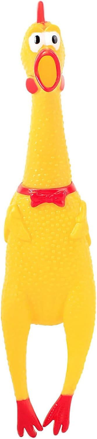 Screaming Chicken, Squeaky Chicken Dog Toys Gag Gifts Prank Novelty Toy Party Favors for Kids Adults April V1258-DP02-B-1746