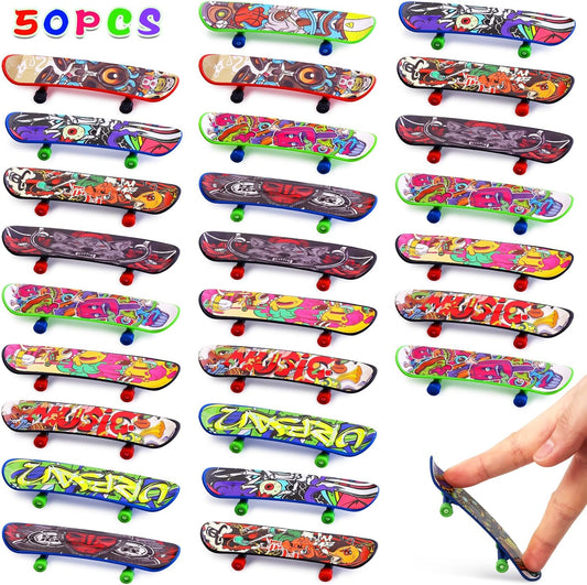 50 PCS Mini Finger Skateboards Party Favors, Easter Gifts & Beginner Practice Set for Kids & Adults, Finger V1258-DP02-B-1747