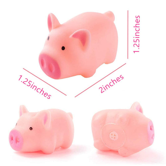 20 PCS Mini Squishies Pig Bath Toys, Pink Rubber Squeaky Baby Bathtub Toys for Baby Shower Party Favors V1258-DP02-B-1750