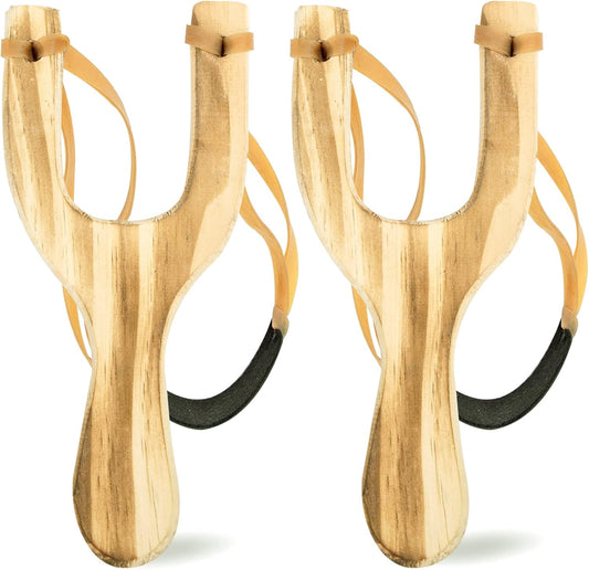 Wooden Slingshot, 2PCS Solid Wood Slingshot with Classic Construction for Outdoor Hunting Sports, Camping, V1258-DP02-B-1752