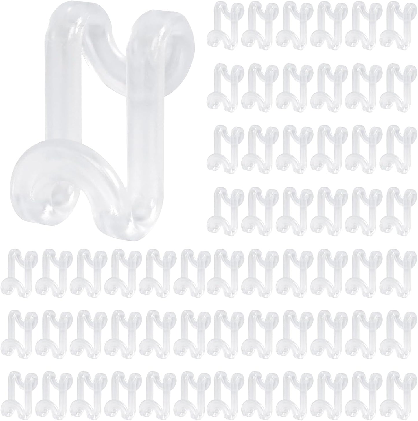 Hanger Hooks Space Saving, 60PCS Clothes Hanger Connector Hooks Closet Space Savers for Hanging Clothes, Clear V1258-DP02-B-1755