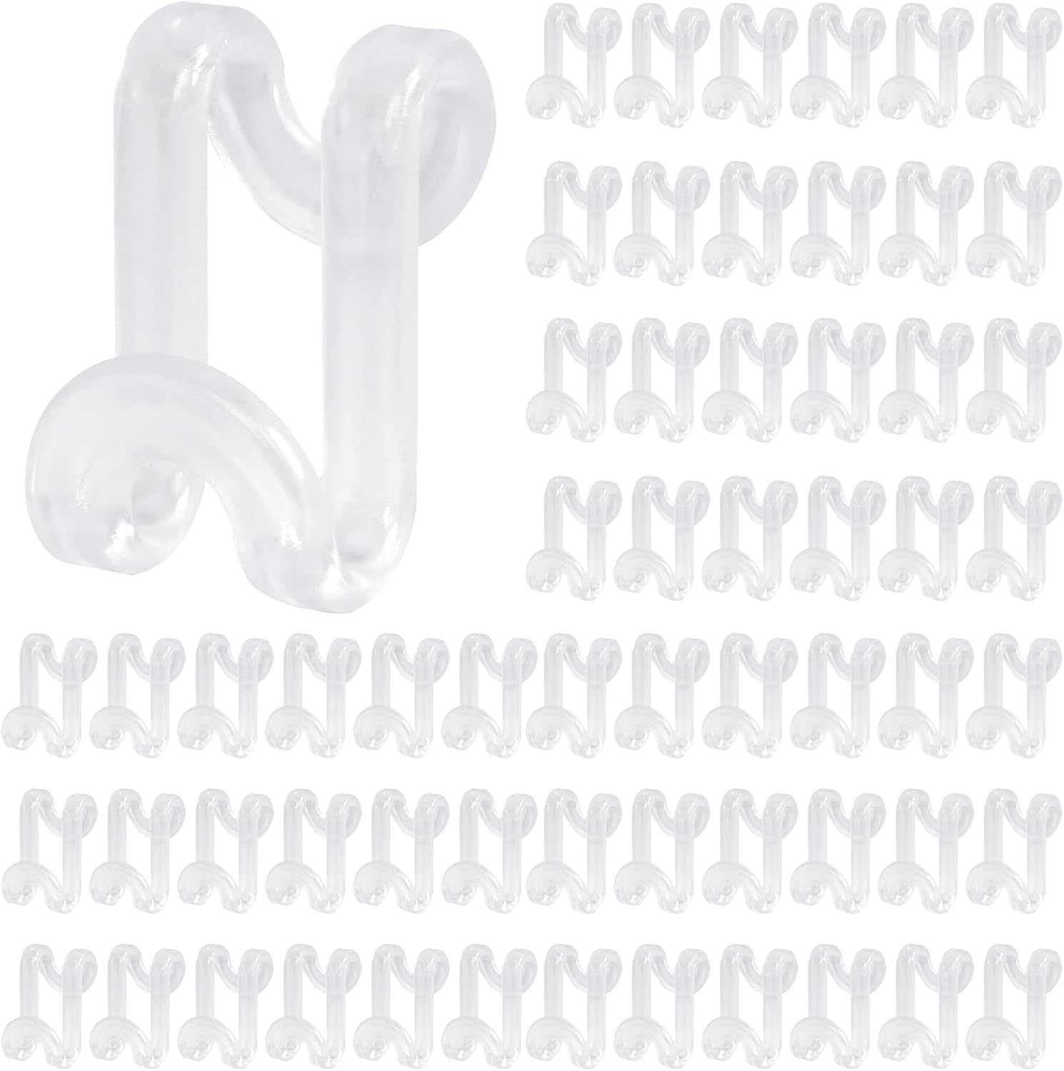 Hanger Hooks Space Saving, 60PCS Clothes Hanger Connector Hooks Closet Space Savers for Hanging Clothes, Clear V1258-DP02-B-1755