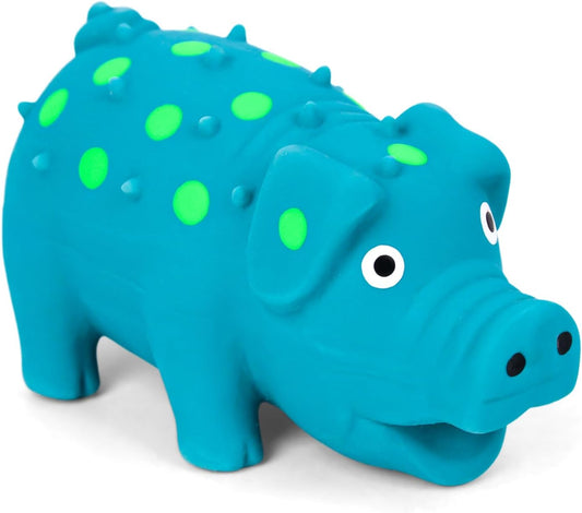 Squeaky Latex Grunting Pig Dog Toy, 4 Inch Small Blue Prank Gifts Puppy Chew Toys Rubber Squeeze Gift for Dogs V1258-DP02-B-1762