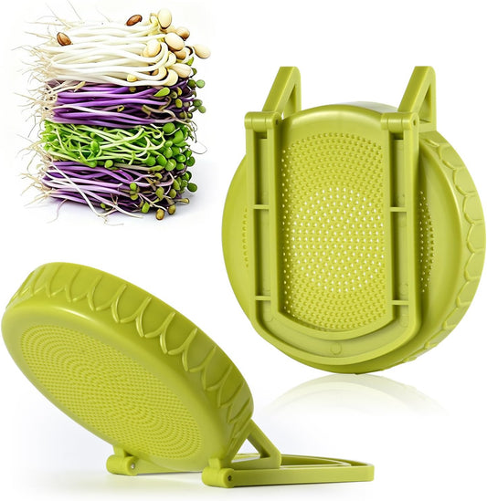 Sprouting Kit for Wide Mouth Mason Jars, 2-Pack BPA-Free One-Piece Sprouting Lids with Built-In Stand, Seed V1258-DP02-B-1770