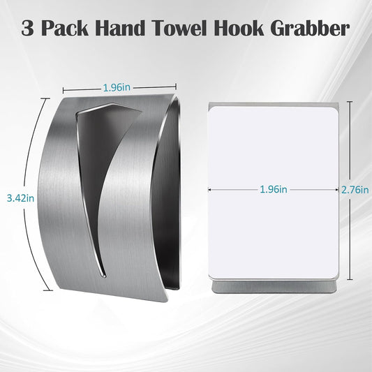 3 Pack Stainless Steel Kitchen Towel Hooks for Shower Wall Bathroom Self Adhesive Dish Towel Holder Hangers V1258-DP02-B-1772