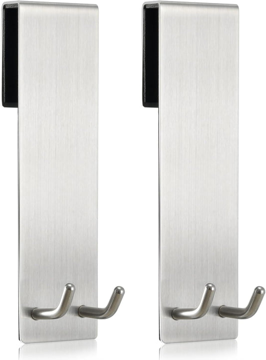 Shower Door Towel Hook Extended Length, No Drilling & Adhesive Needed Stainless Steel Bathroom Hangers for V1258-DP02-B-1773