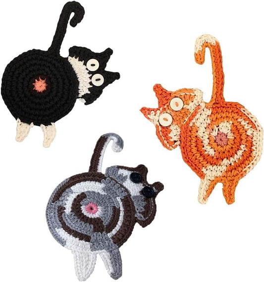 Drink Coaster | Cat Gifts for Cat Lovers,Fun Woven Coasters,Cute Coffee Coaster for Home Decor Tabletop V1258-DP02-B-1777