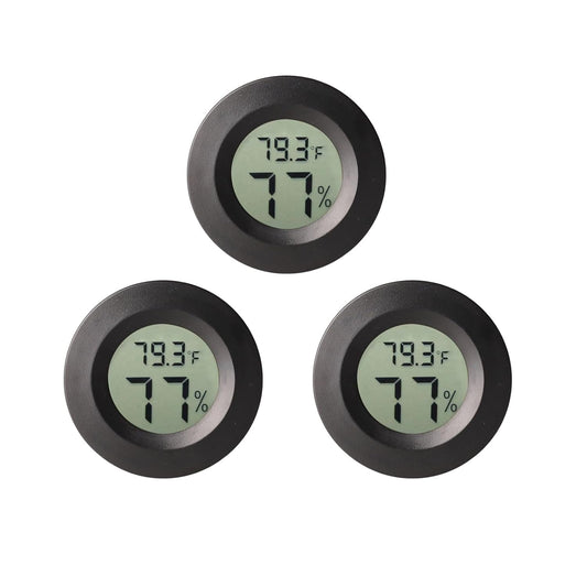 3pcs Mini Hygrometer Thermometer Indoor Outdoor Round Humidity Meter Fahrenheit Celsius Switchable V1258-DP02-B-178