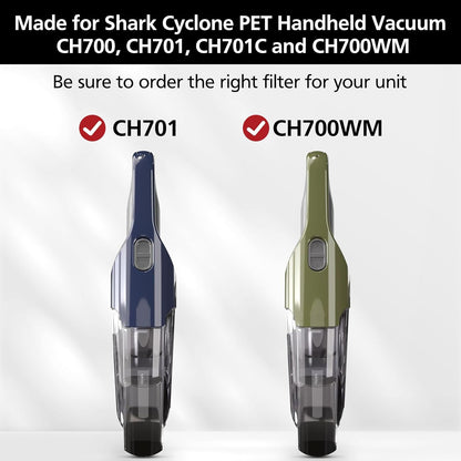 6 Pack CH701 Vacuum Filter Replacement Compatible with Shark Cyclone PET Handheld Vacuum CH700, CH701, CH701C V1258-DP02-B-1782
