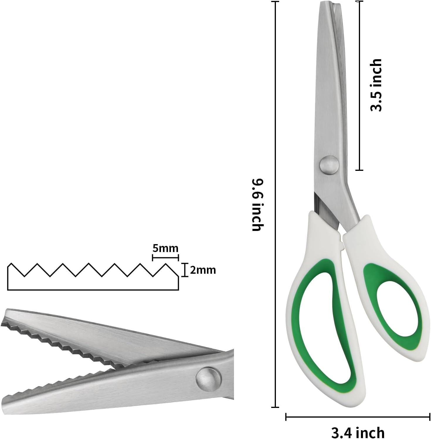 Pinking Shears, 9" Zig Zag Craft Scissors Decorative Edge, Pinking Shears for Fabric Cutting, Professional V1258-DP02-B-1787
