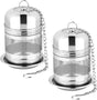 2PCS Tea Infuser Strainer - Stainless Steel Strainers for Loose Leaf Tea, Steeper, Fine Mesh Ball holder with V1258-DP02-B-1788